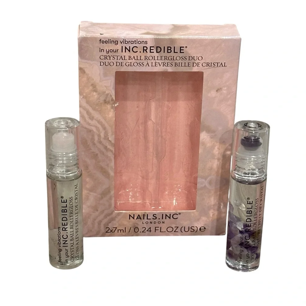 Nails Inc. Crystal Ball Roller Gloss Duo in Rose Quartz & Amethyst